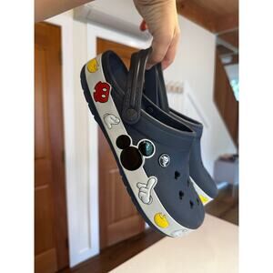 Disney Mickey Mouse Crocs Navy Blue Unisex (Women’s 9 / Men’s 7)